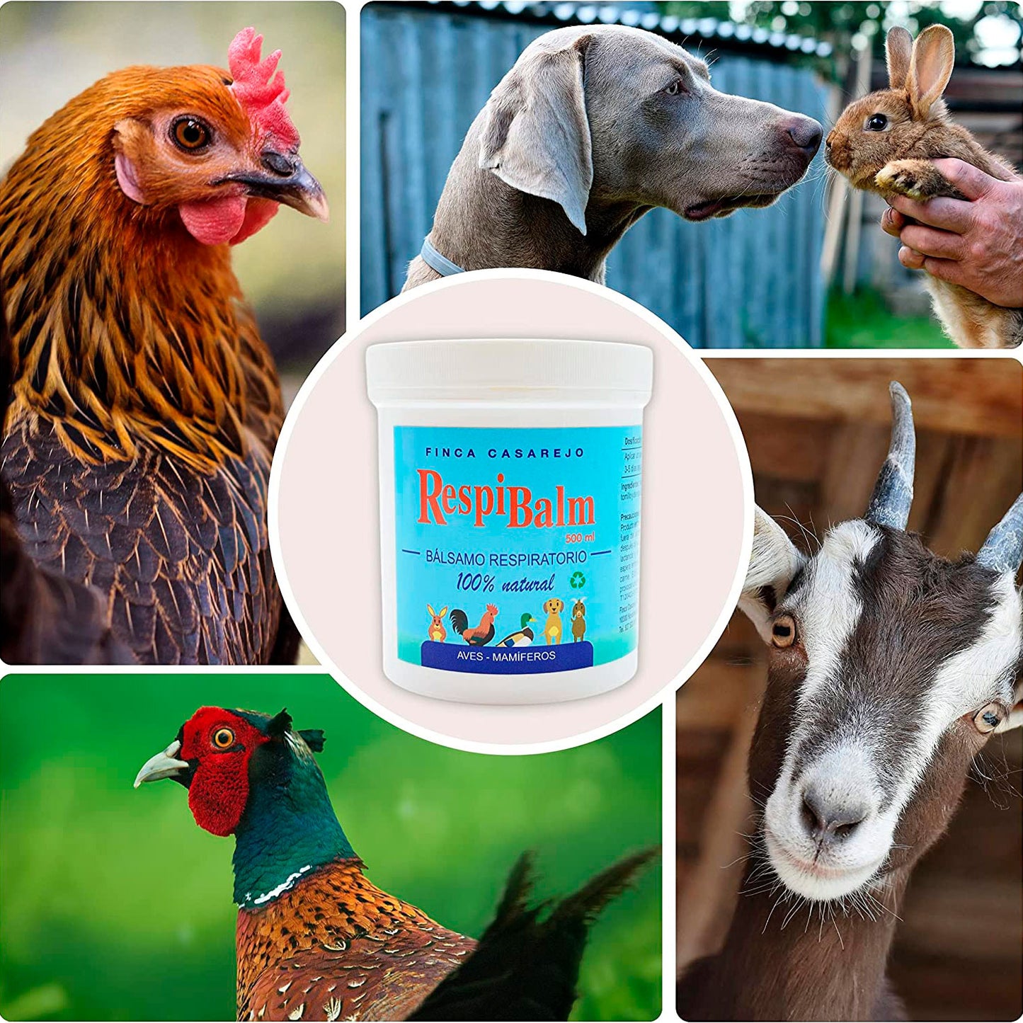 Respibalm - Bálsamo Natural Para Animales 500 Ml. Despeja Las Vías Respiratorias De Perros, Gallinas, Conejos, Rumiantes - Descongestionante Natural_3