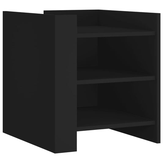 Mesita De Noche Madera De Ingeniería Negro 45x50x50 Cm_0