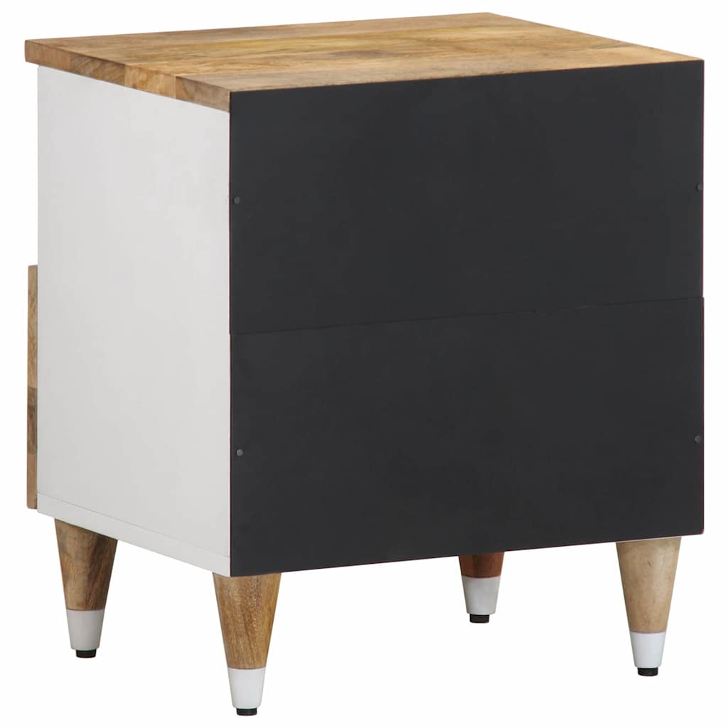 Mesita De Noche De Madera Maciza De Mango 40x33x46 Cm_3