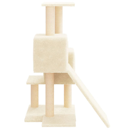 Rascador Para Gatos Con Postes De Sisal Color Crema 82 Cm_3