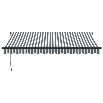 Toldo Retráctil Aluminio Y Tela Antracita Y Blanco 3,5x2,5 M_2