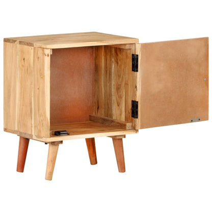Mesita De Noche De Madera Maciza De Acacia 40x30x50 Cm_3