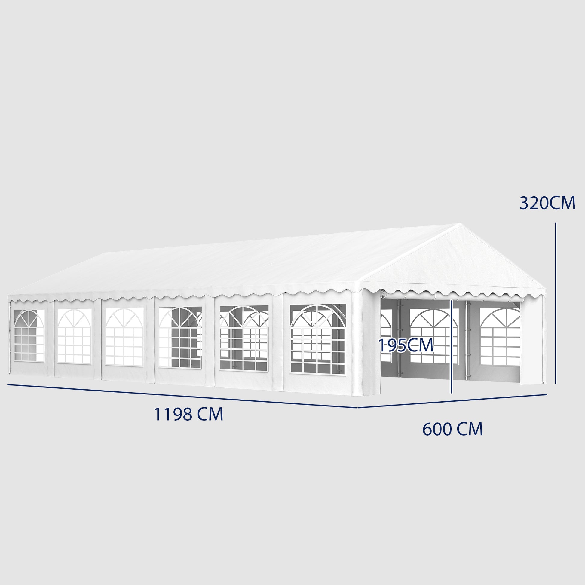 Outsunny Carpa Para Fiesta 12x6 M Outsunny Carpa Para Fiesta 12x6 M Blanco_2