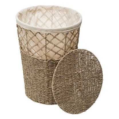 Wellhome - Cesta De Mimbre Con Tapa Beige_0