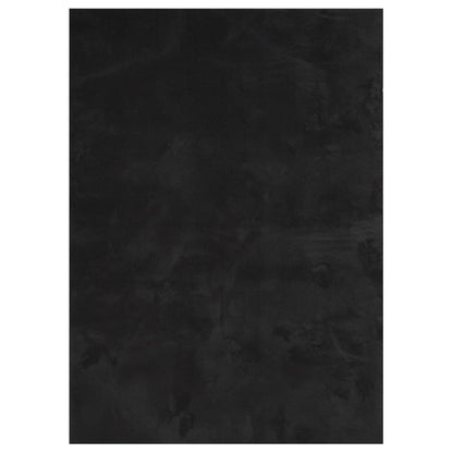 Alfombra De Pelo Corto Suave Lavable Huarte Negro 140x200 Cm / Vetonek_5
