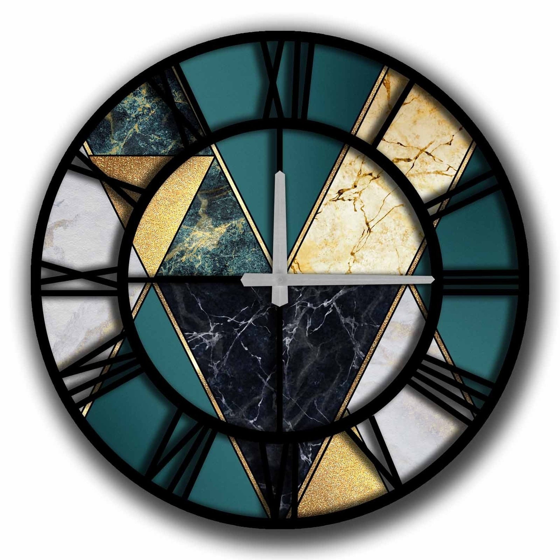 Reloj Mdf Estilo Triángulos_0