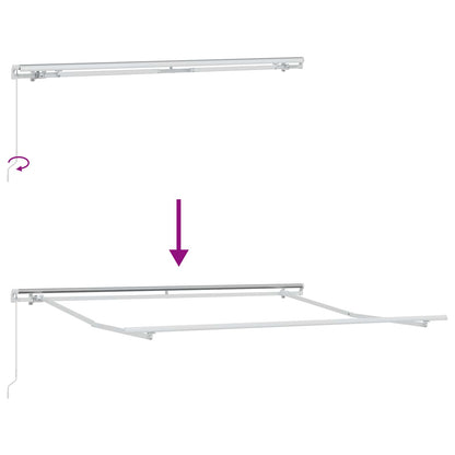 Toldo Retráctil Rojo 300 X 250 X 165 Cm Poliéster Y Aluminio_4