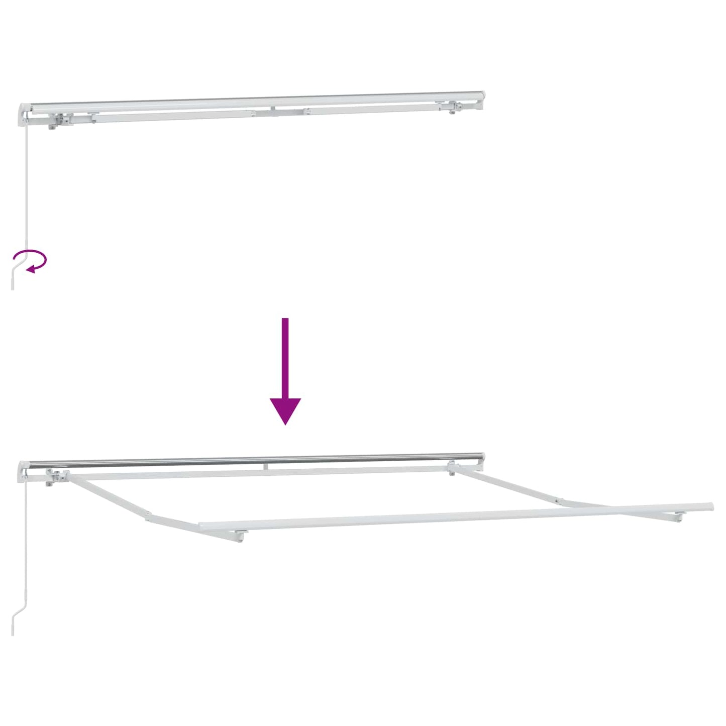 Toldo Retráctil Negro 300 X 250 X 165 Cm Poliéster Y Aluminio_4