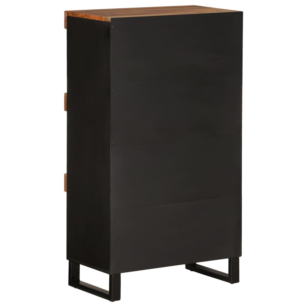 Armario Auxiliar Madera Maciza De Acacia 60x33x107 Cm_2