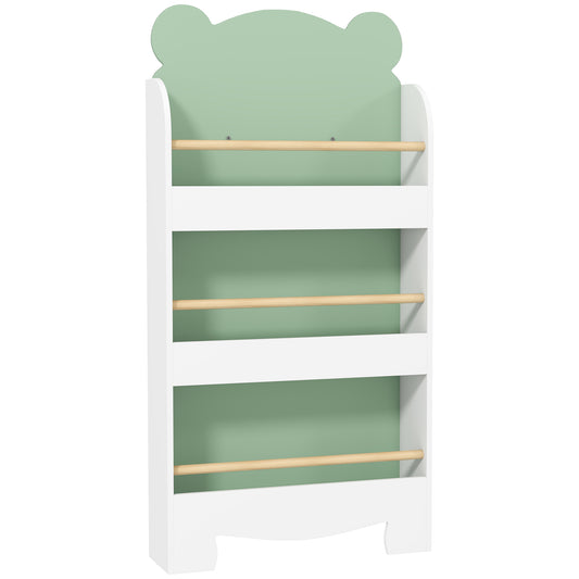 Aiyaplay Librería Infantil De 3 Niveles Diseño De Osito Verde_0