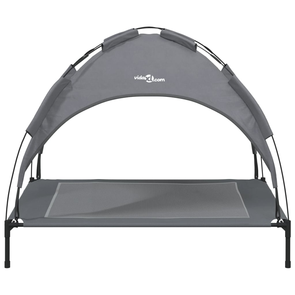 Cama Para Perros Con Dosel Antracita Tela Oxford Y Acero / Vetonek_0