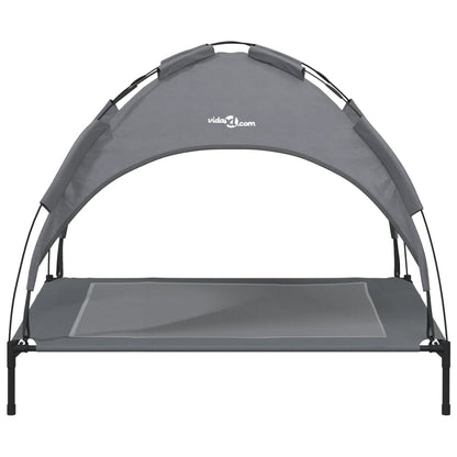 Cama Para Perros Con Dosel Antracita Tela Oxford Y Acero / Vetonek_0
