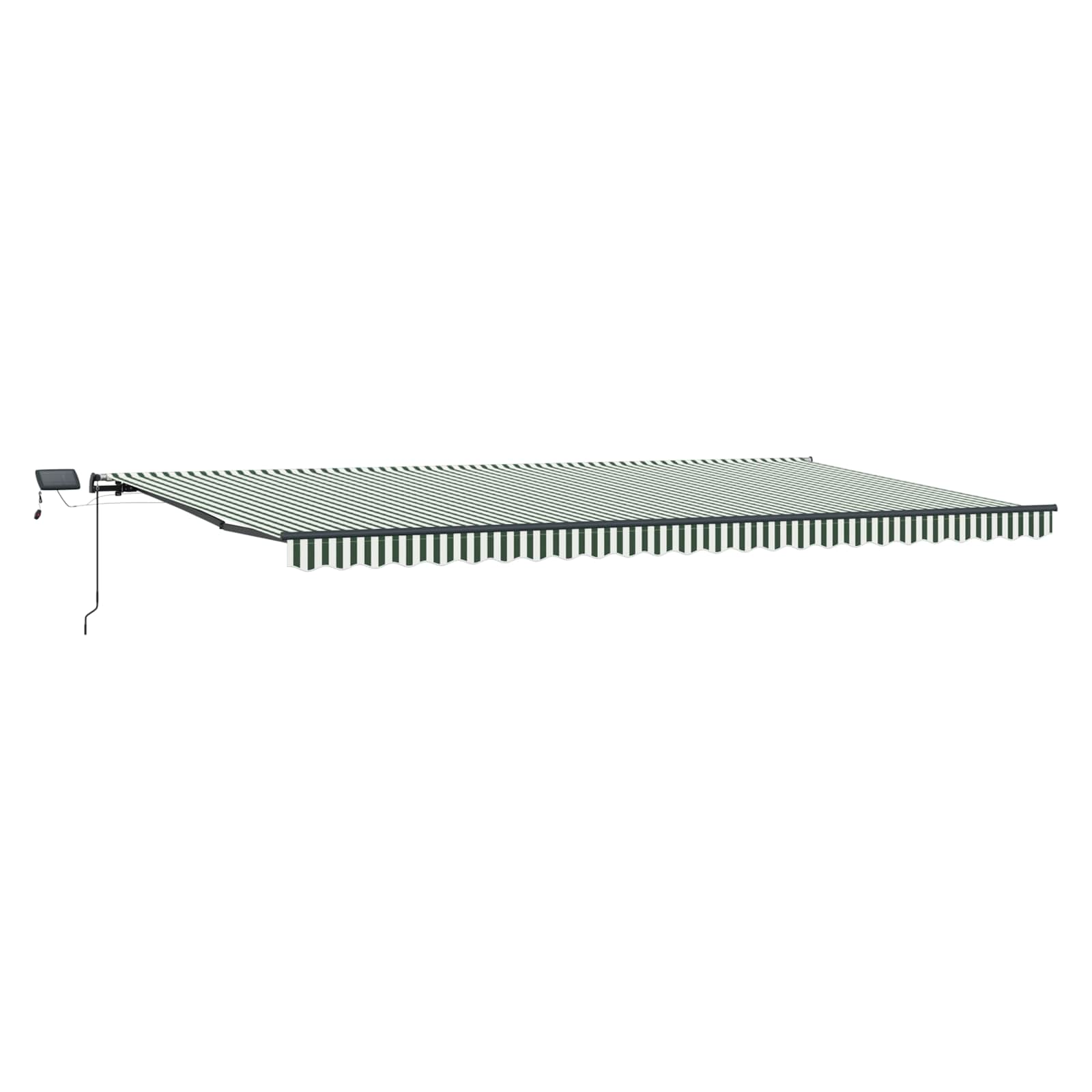 Toldo Retráctil Verde Y Blanco 600 X 300 Cm Tela Y Aluminio_4