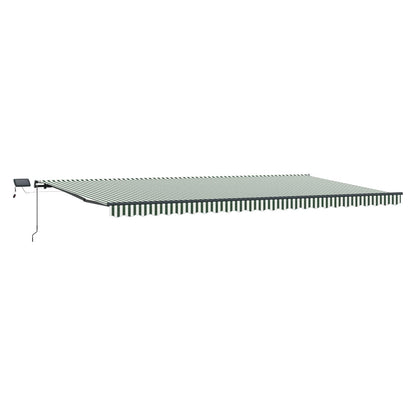 Toldo Retráctil Verde Y Blanco 600 X 300 Cm Tela Y Aluminio_0
