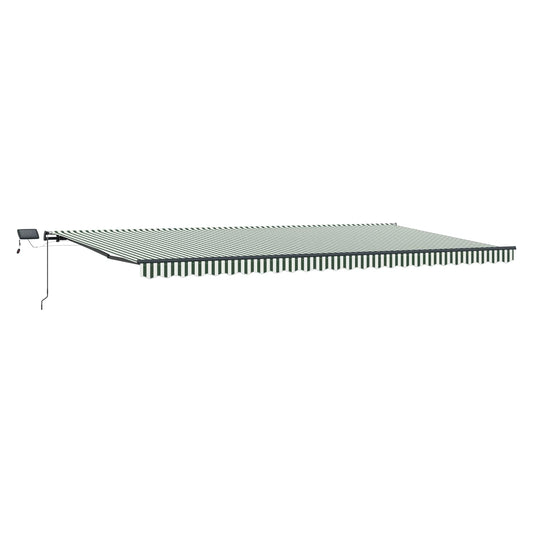 Toldo Retráctil Verde Y Blanco 600 X 300 Cm Tela Y Aluminio_0