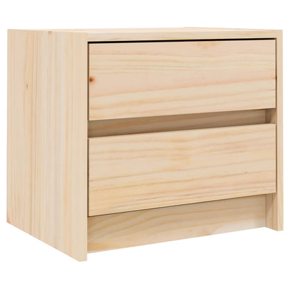 Mesita De Noche Madera Maciza De Pino 40x31x35,5 Cm_0