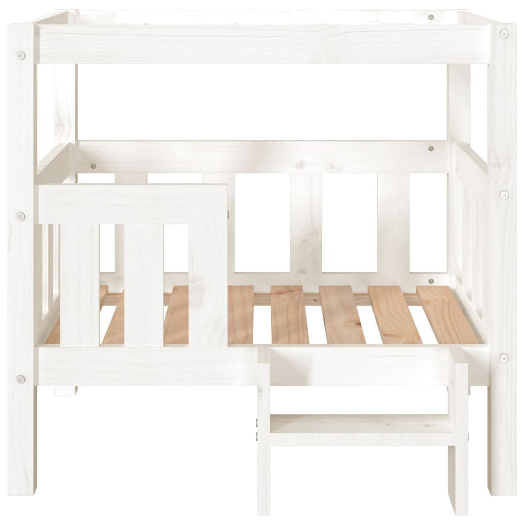 Vidaxl Cama Para Perros Madera Maciza De Pino Blanco 75,5x63,5x70 Cm_4