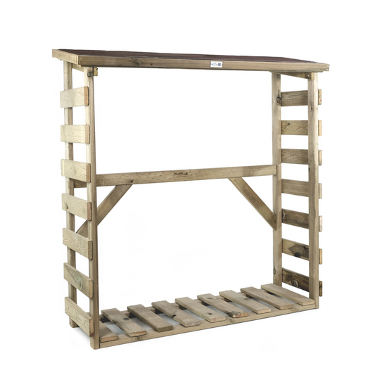 Leñero De Madera Aro Con Tela Asfáltica Vidahuerto 200x50x150 Cm_0