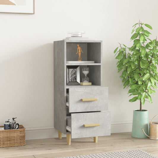 Aparador De Madera Contrachapada Gris Hormigón 34,5x34x90 Cm / Vetonek_0