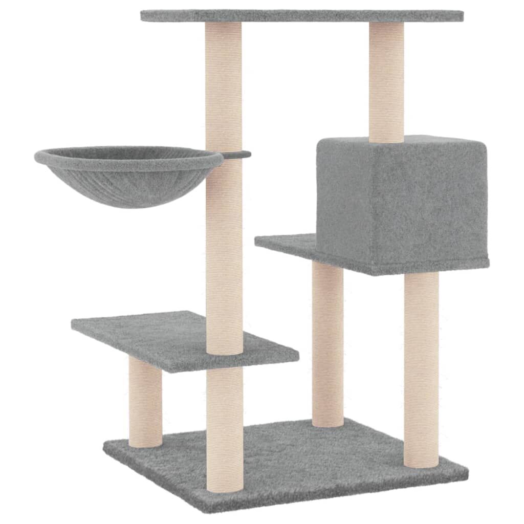 Vidaxl Rascador Para Gatos Con Postes De Sisal Gris Claro 82,5 Cm_4