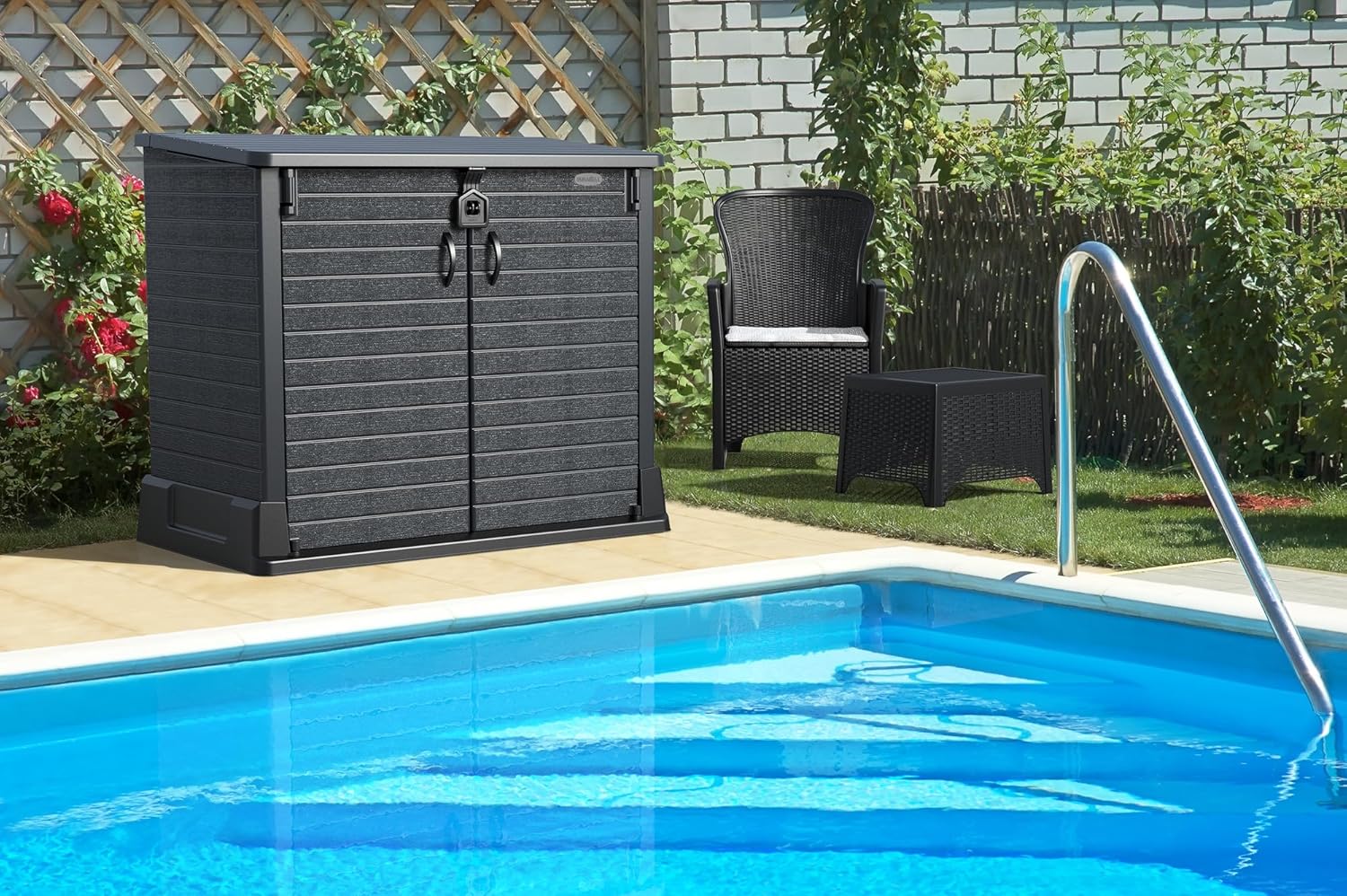 Duramax - Arcón Cubre Cubos De Exterior - 850 L - Pvc - Color Gris Antracita_3