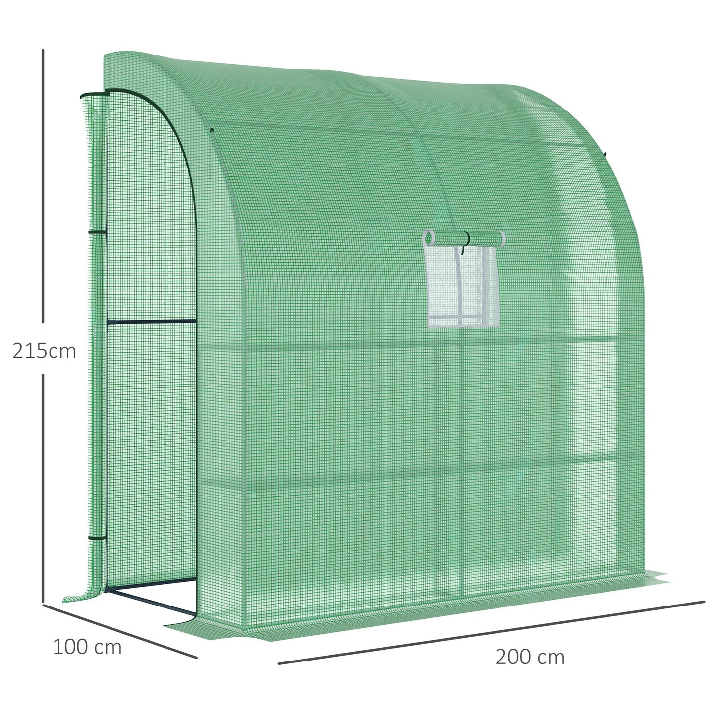 Outsunny Invernadero Pequeño Con Estantes De 3 Niveles 200x100x215 Cm Verde_2