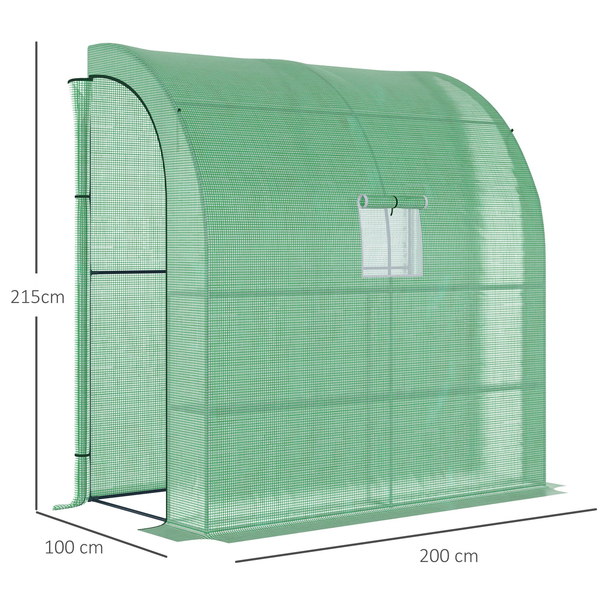 Outsunny Invernadero Pequeño Con Estantes De 3 Niveles 200x100x215 Cm Verde_2