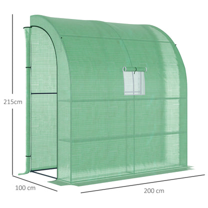 Outsunny Invernadero Pequeño Con Estantes De 3 Niveles 200x100x215 Cm Verde_2