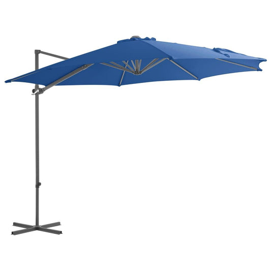 Vidaxl Sombrilla De Jardín Voladiza Palo De Acero Azul Azure 300 Cm_0