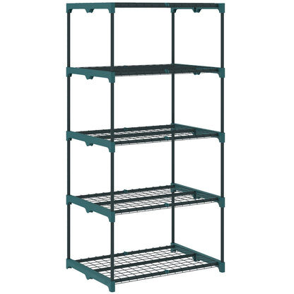 Outsunny Soporte Para Plantas De 5 Niveles De Acero 67x49x138 Cm Verde Oscuro_0
