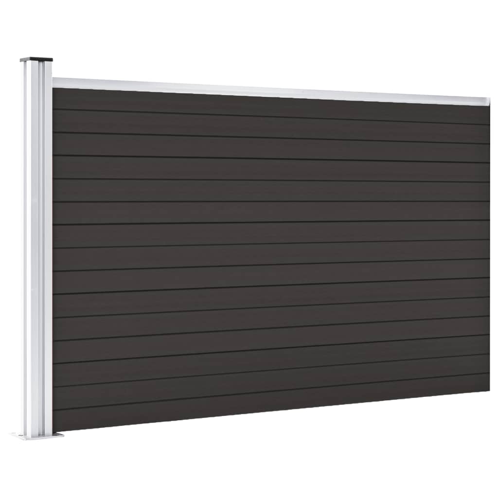 Panel De Valla Wpc Negro 175x105 Cm / Vetonek_4