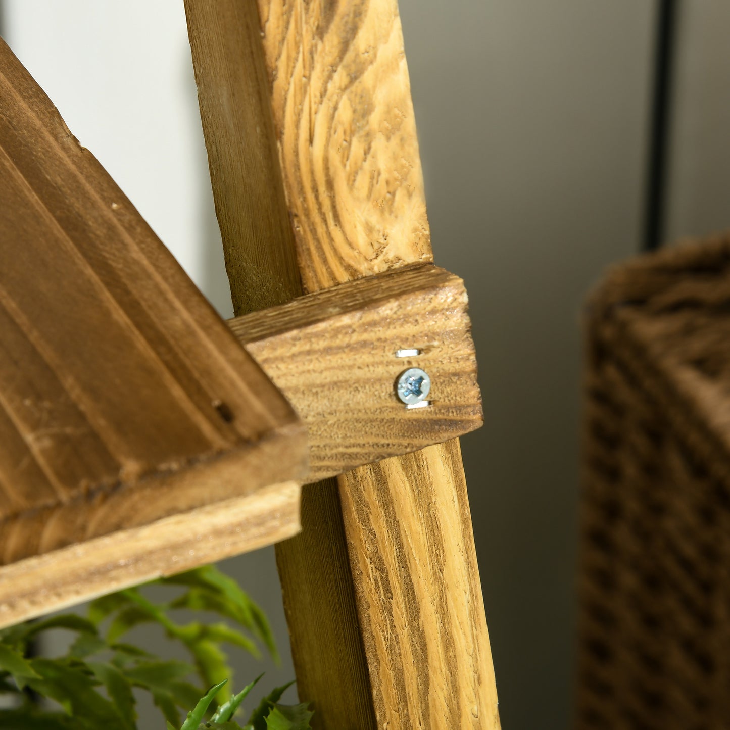 Outsunny Soporte Para Plantas De Madera De 3 Niveles Plegable 60x37x93cm Natural_4