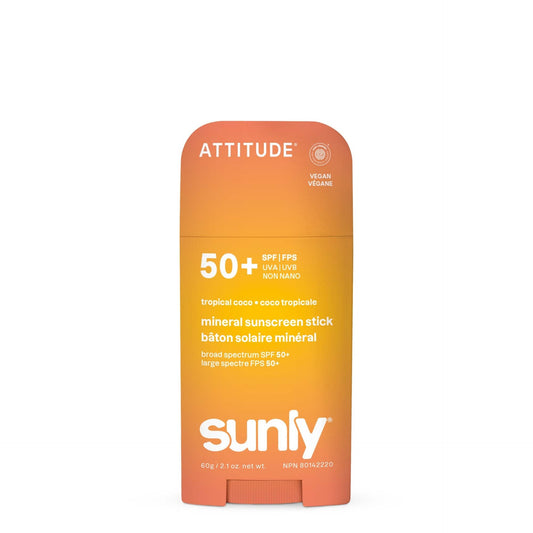 Mineral sunscreen Stick Face & Body SPF 50 tropicale coco Attitude Sunly 60 g