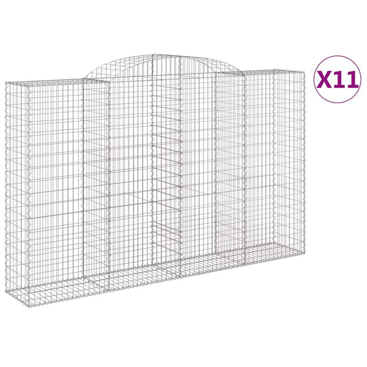 Cestas De Gaviones 11 Uds Forma De Arco Hierro 300x50x180/200cm_0