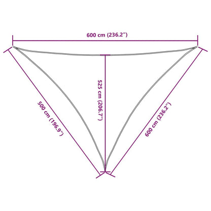 Vidaxl Toldo De Vela Triangular Tela Oxford Blanco 5x6x6 M_2