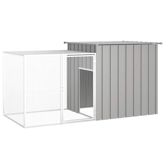 Vidaxl Jaula De Gallinas Acero Galvanizado Gris 200x91x100 Cm_0