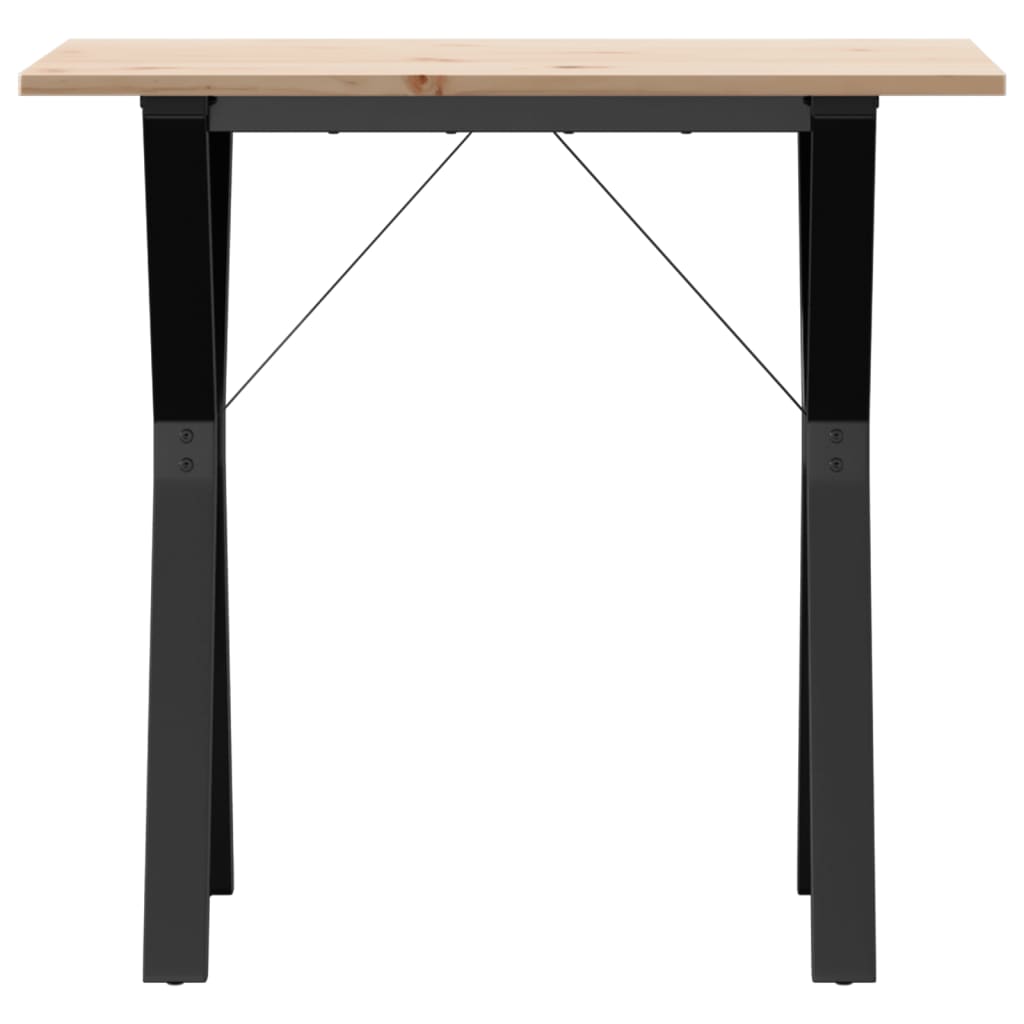 Mesa De Comedor Marco Y Madera Maciza Pino Y Acero 80x50x75 Cm_2
