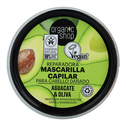 Mascarilla Capilar Reparadora Express Aguacate y Oliva Organic Shop 250 ml