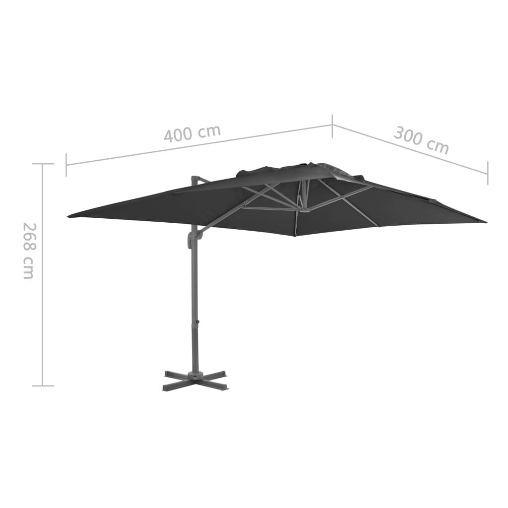 Vidaxl Sombrilla Jardín Voladiza Palo De Aluminio Antracita 400x300 Cm_2