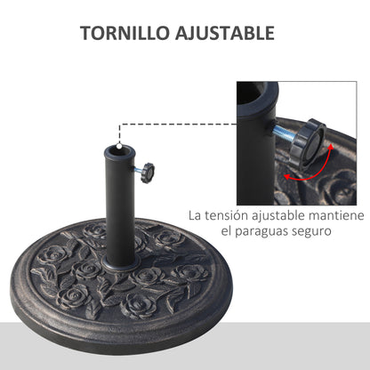 Outsunny Base Para Sombrilla De Jardín De 9 Kg Soporte De Parasol Redondo De Resina Para Postes De 38mm/48mm Ø45_4