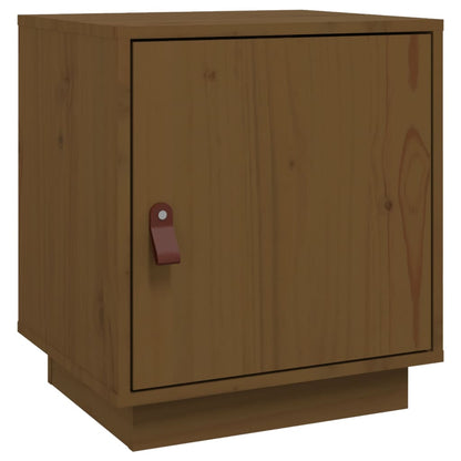 Mesita De Noche Madera Maciza De Pino Marrón Miel 40x34x45 Cm_0