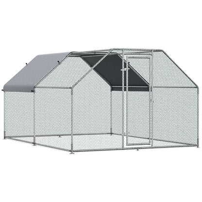 Pawhut Gallinero De Exterior 2,8x3,8x1,95m Estructura De Metal Galvanizado Tela_0