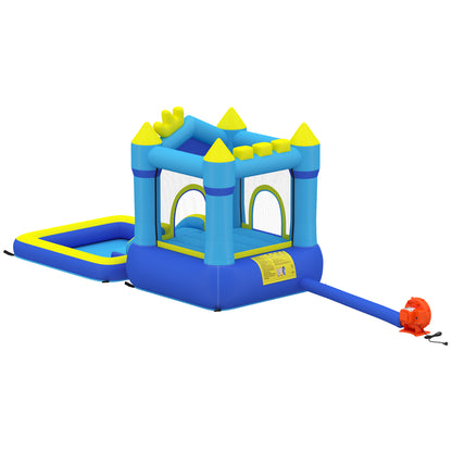 Aiyaplay Castillo Hinchable Para Niños Con Soplador Tobogán Cama Elástica Azul_4