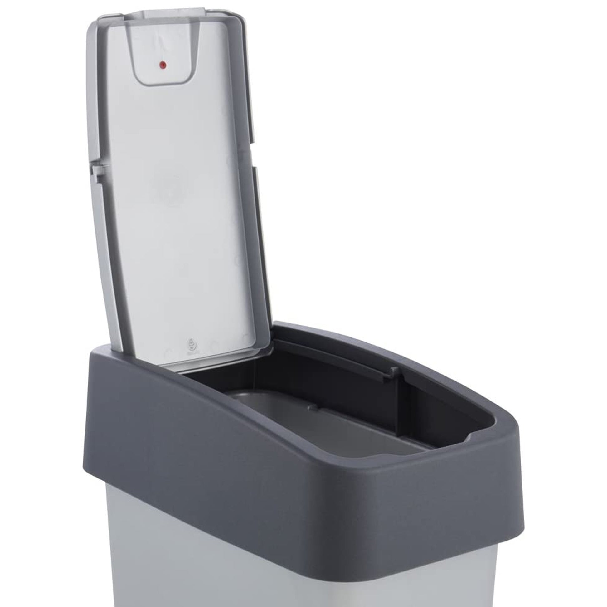 Cubo De Basura Premium Con Tapa Abatible, Tacto Suave, 10l, Color Plateado