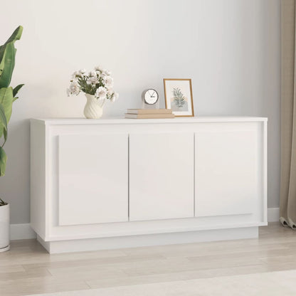 Aparador De Madera Contrachapada Blanco Brillante 102x35x55 Cm / Vetonek_1