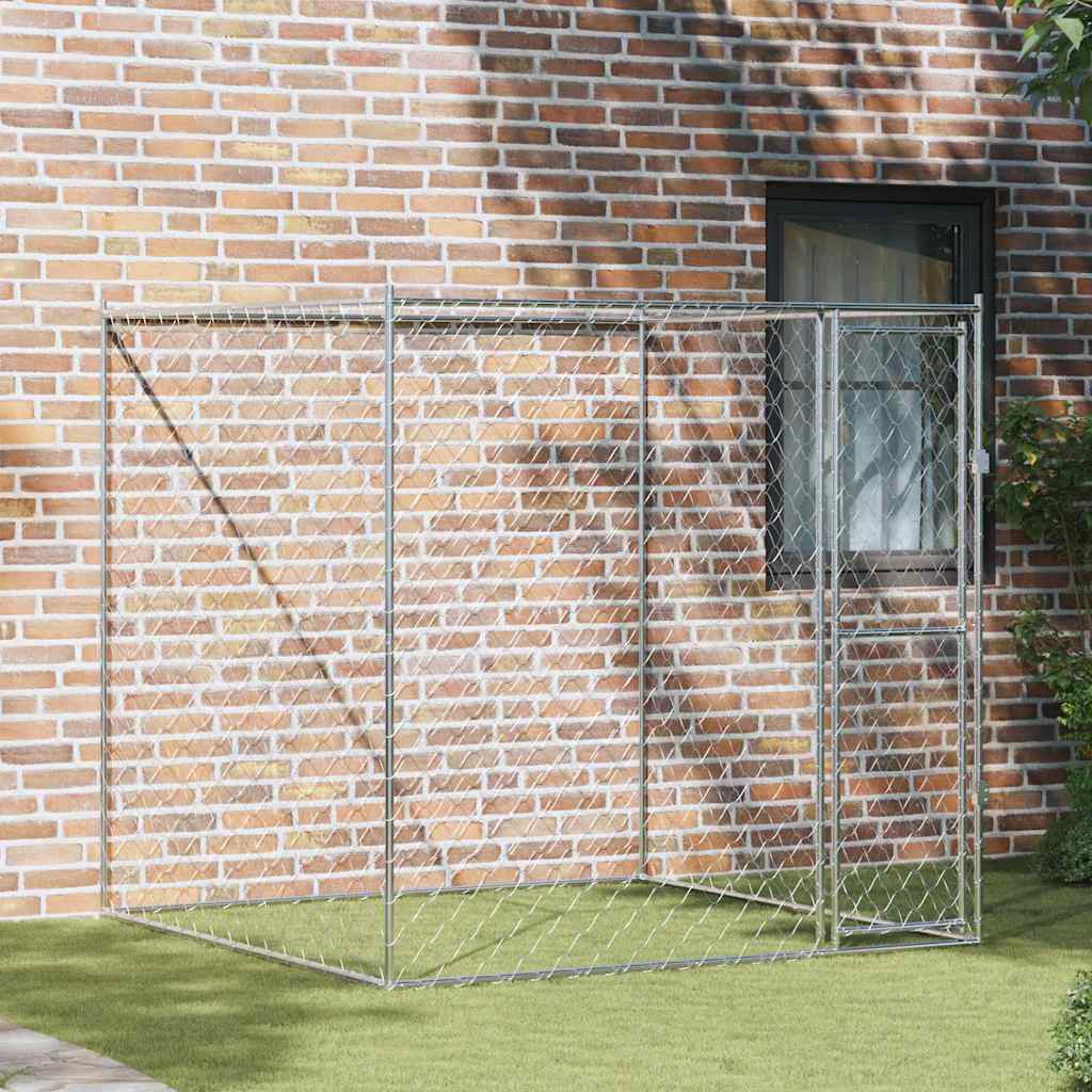 Jaula Para Perro Plateado 200 X 200 X 200 Cm Acero Galvanizado_1