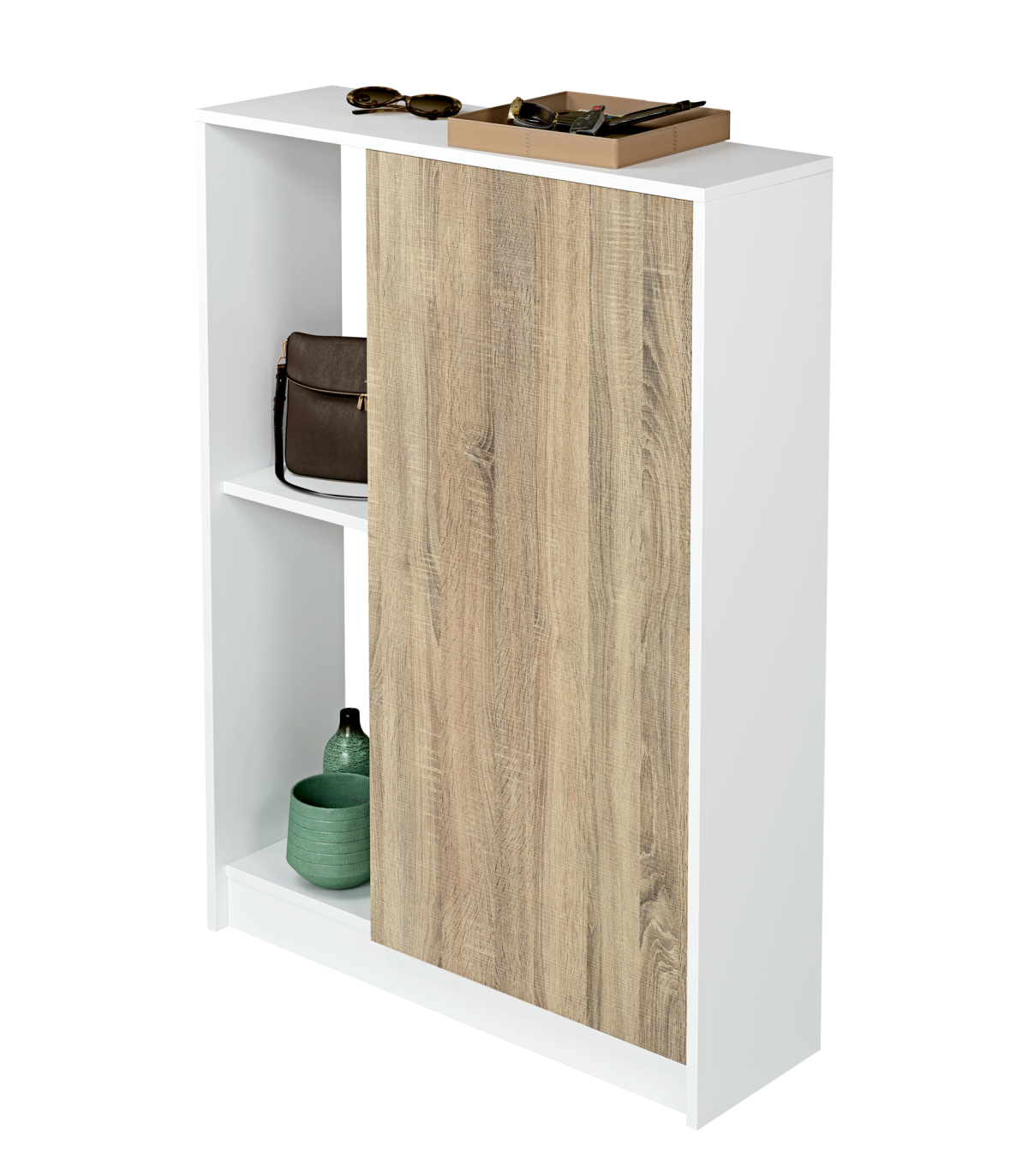 Zapatero Neo Una Puerta Y Dos Huecos Acabado Blanco/cambrian, 110 Cm(alto)80 Cm(ancho)25 Cm(fondo)_5