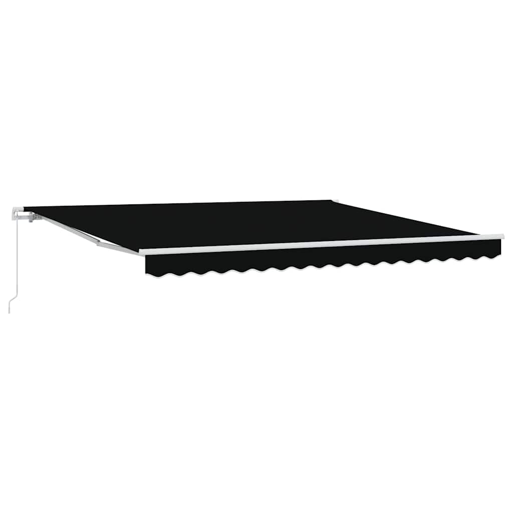 Toldo Retráctil Negro 400 X 300 Cm Poliéster Y Aluminio_0