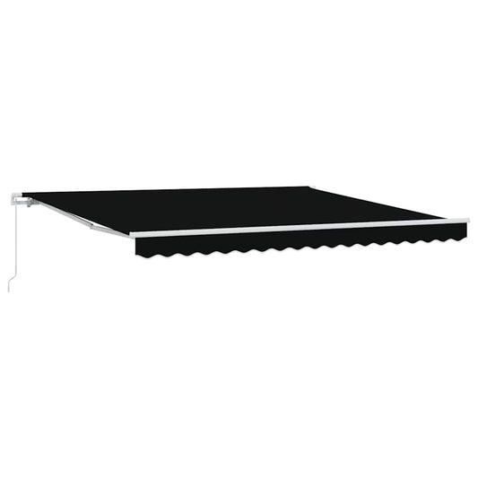 Toldo Retráctil Negro 400 X 300 Cm Poliéster Y Aluminio_0