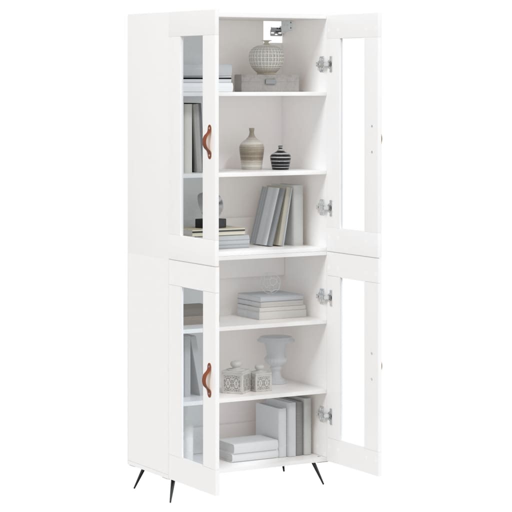 Aparador Alto Madera Contrachapada Blanco 69,5x34x180 Cm_2